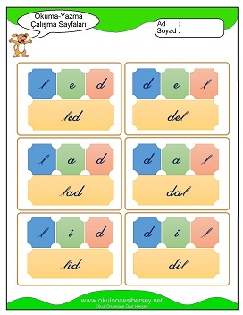 d sesi Hece Kartları